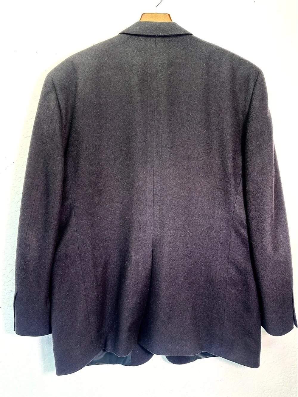 Men’s Sz 44 R Grant Thomas Lord & Taylor 100% Cashmere Black Blazer 2 Button